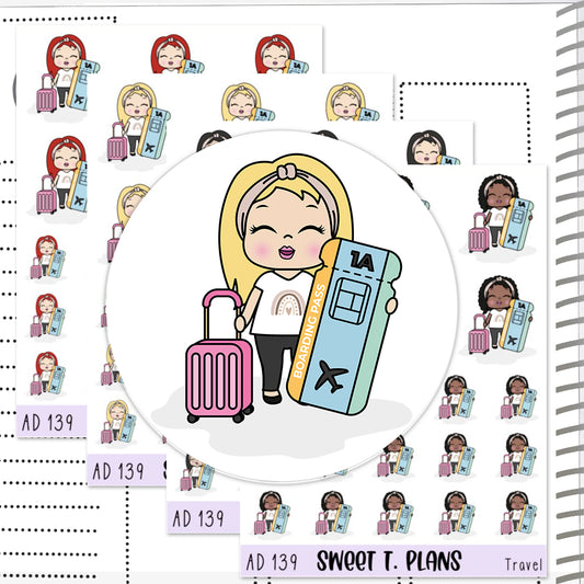 Aleyna Travel Flight Airport  Planner Sticker Sheet (AD139)