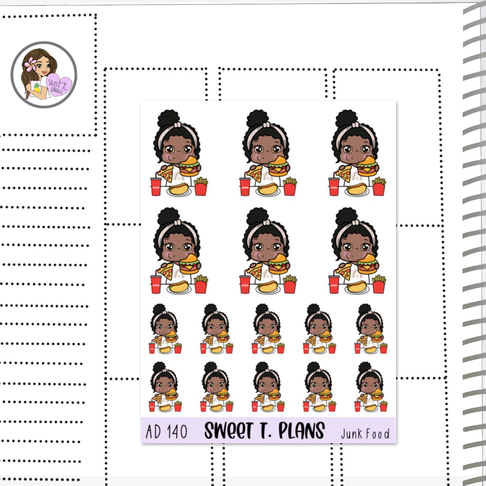 Aleyna Junk Food Cheat Day  Planner Sticker Sheet (AD140)