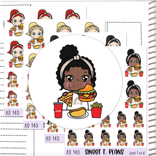 Aleyna Junk Food Cheat Day  Planner Sticker Sheet (AD140)