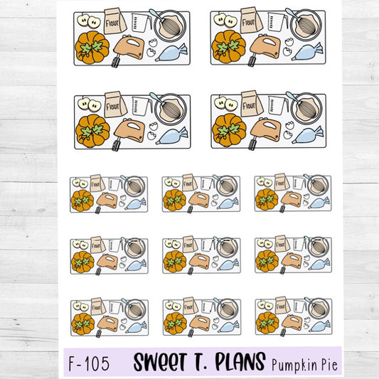Pie Baking Flat Lay Planner Sticker Sheet (F105)