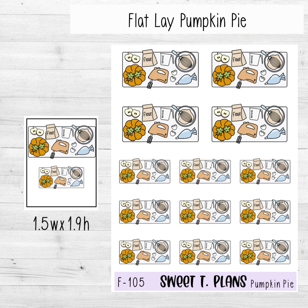 Pie Baking Flat Lay Planner Sticker Sheet (F105)