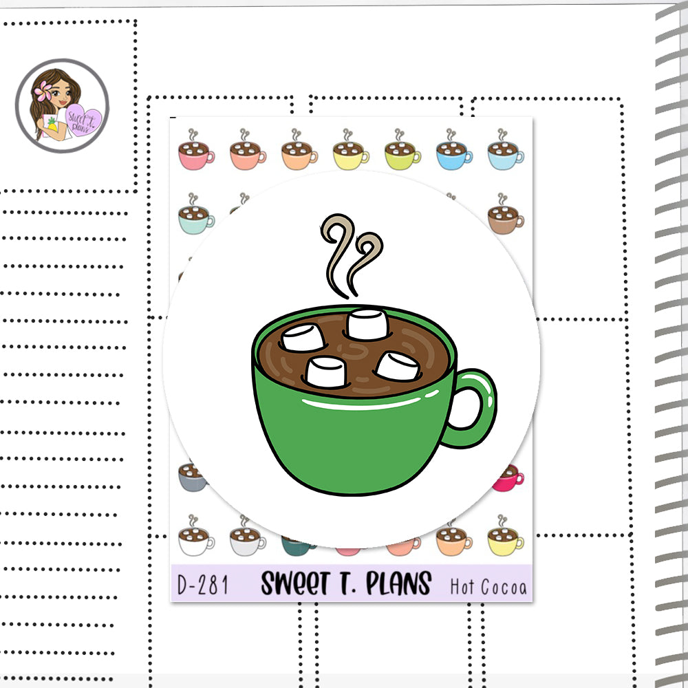 Hot Chocolate Cocoa Doodles Planner Sticker Sheet (D 281)
