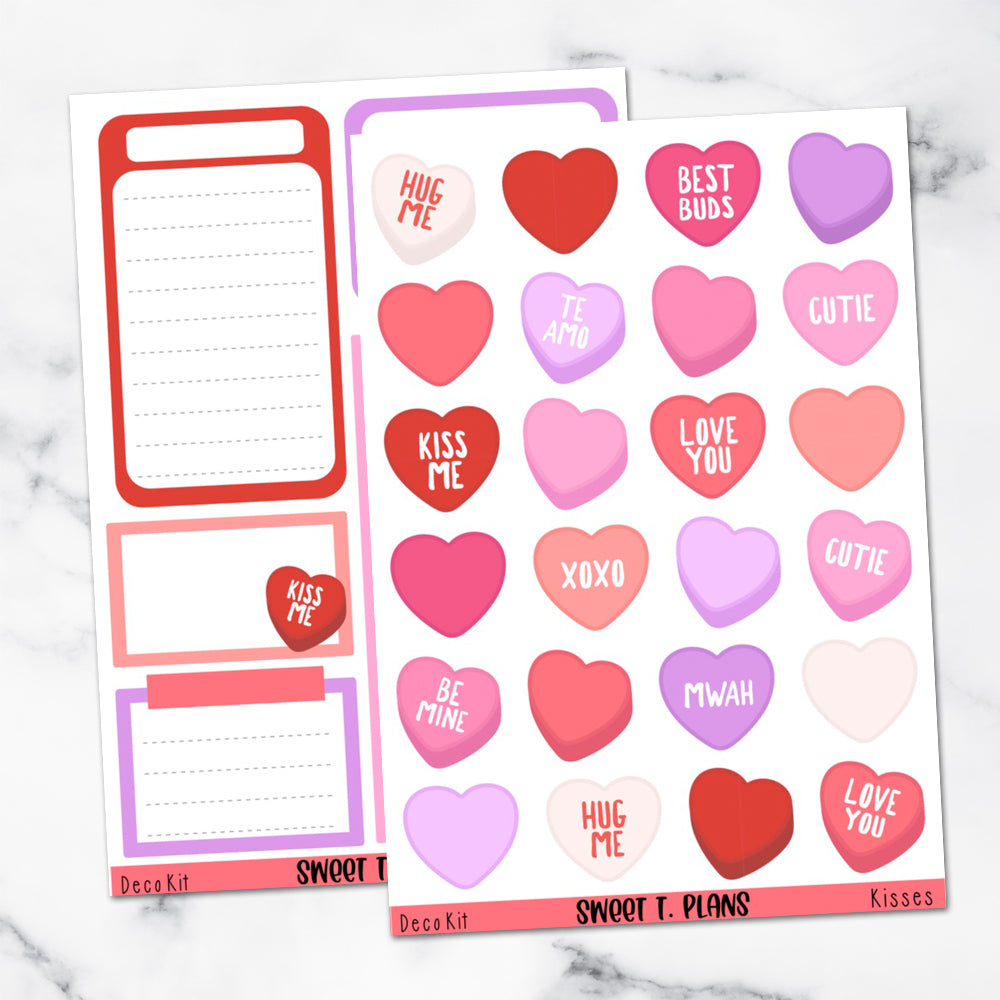 Kisses Valentine Love Deco Sticker Kit