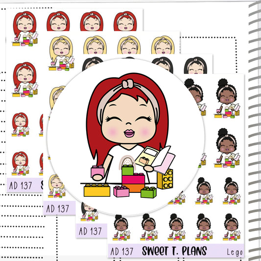 Aleyna Building Legos Planner Sticker Sheet (AD137)