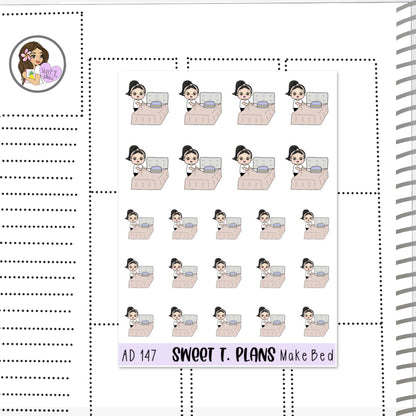 Aleyna Make Bed Change Sheets Planner Sticker Sheet (AD147)
