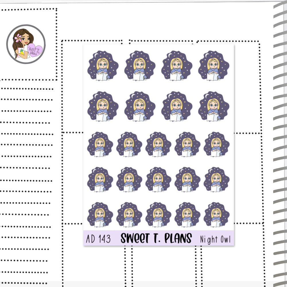 Aleyna Night Owl Planner Sticker Sheet (AD143)