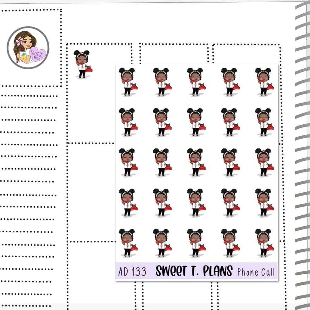 Aleyna Phone Call Chatting Planner Sticker Sheet (AD133)