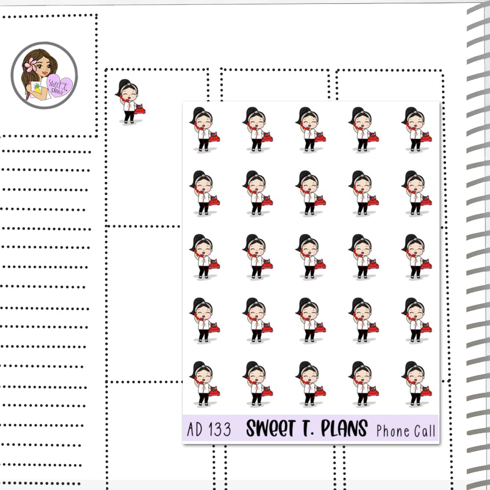 Aleyna Phone Call Chatting Planner Sticker Sheet (AD133)