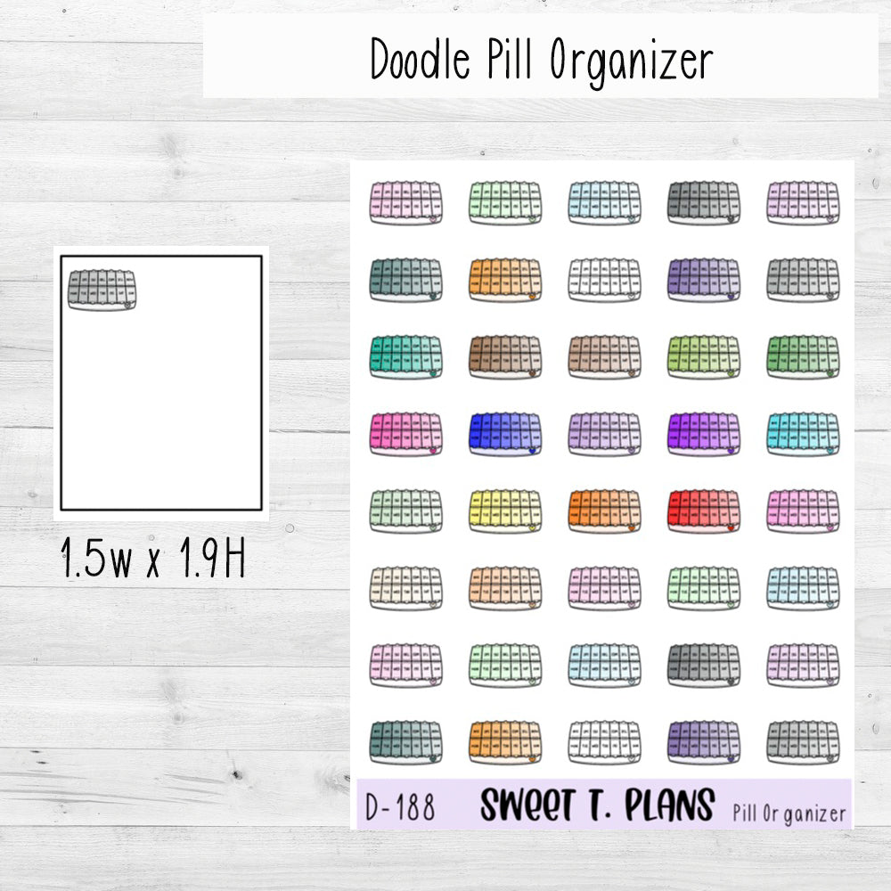 Pill Organizer Planner Sticker Sheet (D188)