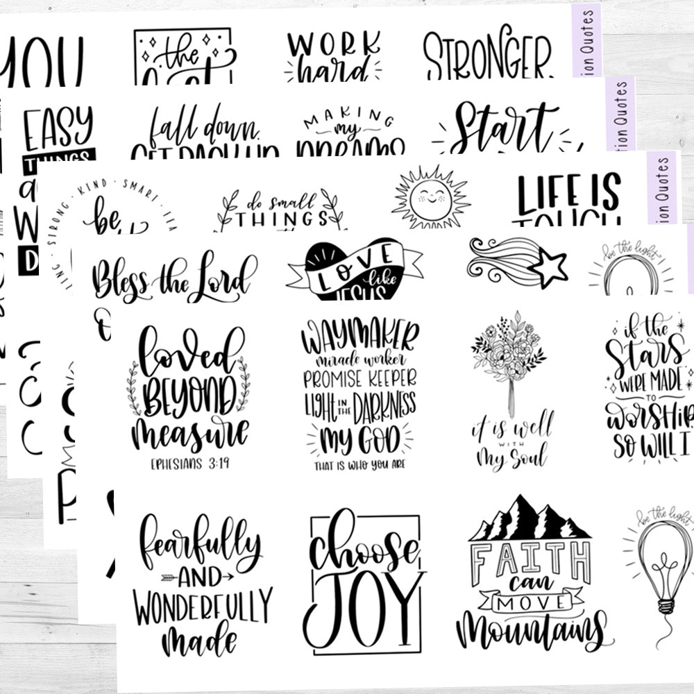 Full Sheet Quotes Stickers – Sweet T. Plans