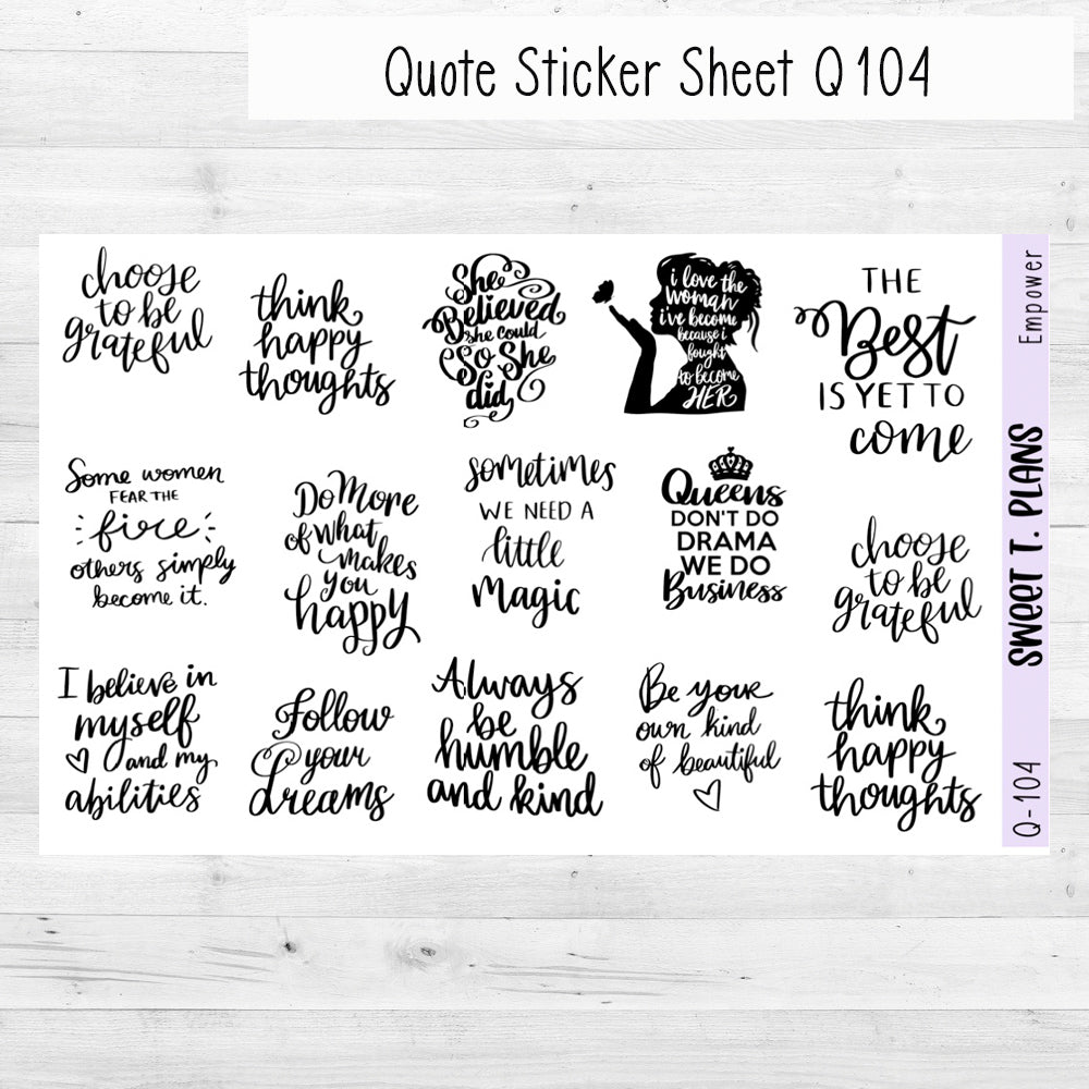 Empower Quotes Planner Sticker Sheet (Q104)