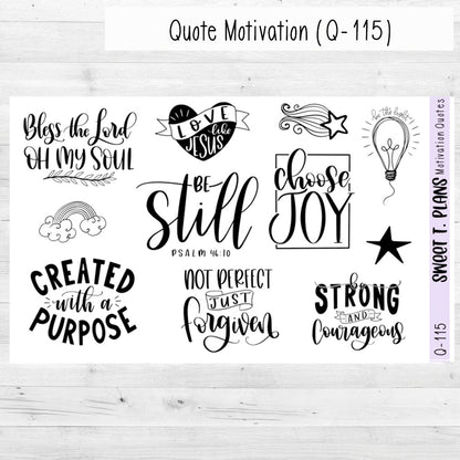 Motivation Quotes Planner Sticker Sheet (Q114 Q115 Q116 Q117 Q118)