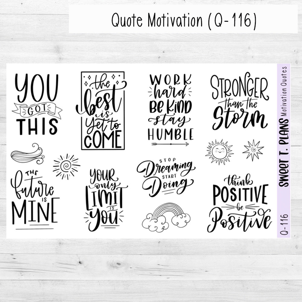 Positive Quotes Planner Sticker Sheet (Q110 Q111) – Sweet T. Plans