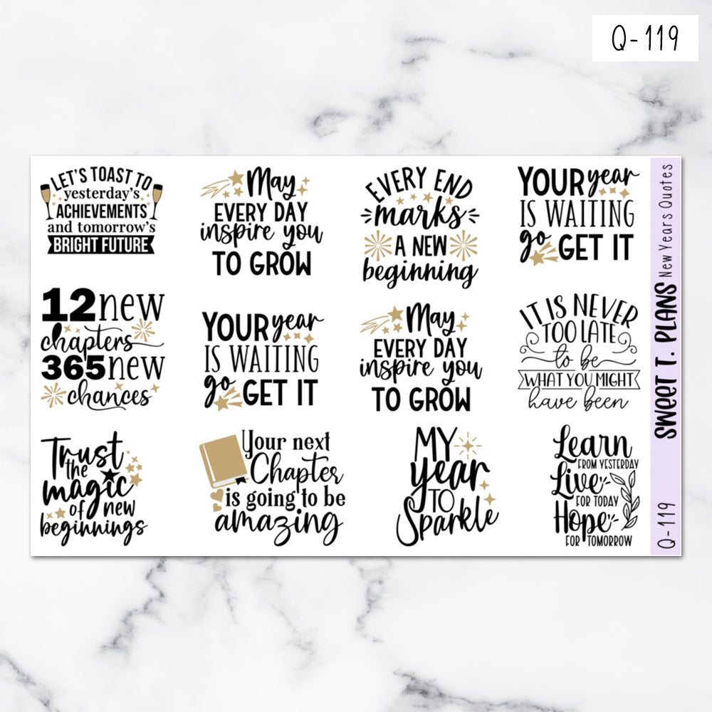 New Years Quotes Planner Sticker Sheet (Q119)