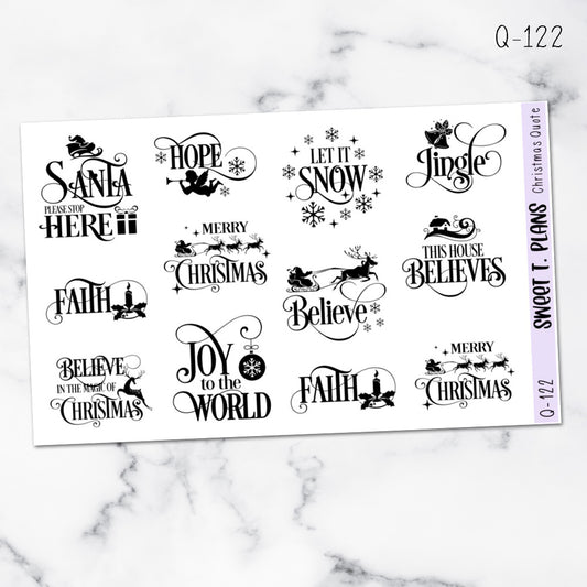 Christmas Quotes Planner Sticker Sheet (Q122)
