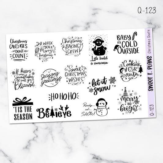 Christmas Quotes Planner Sticker Sheet (Q123)