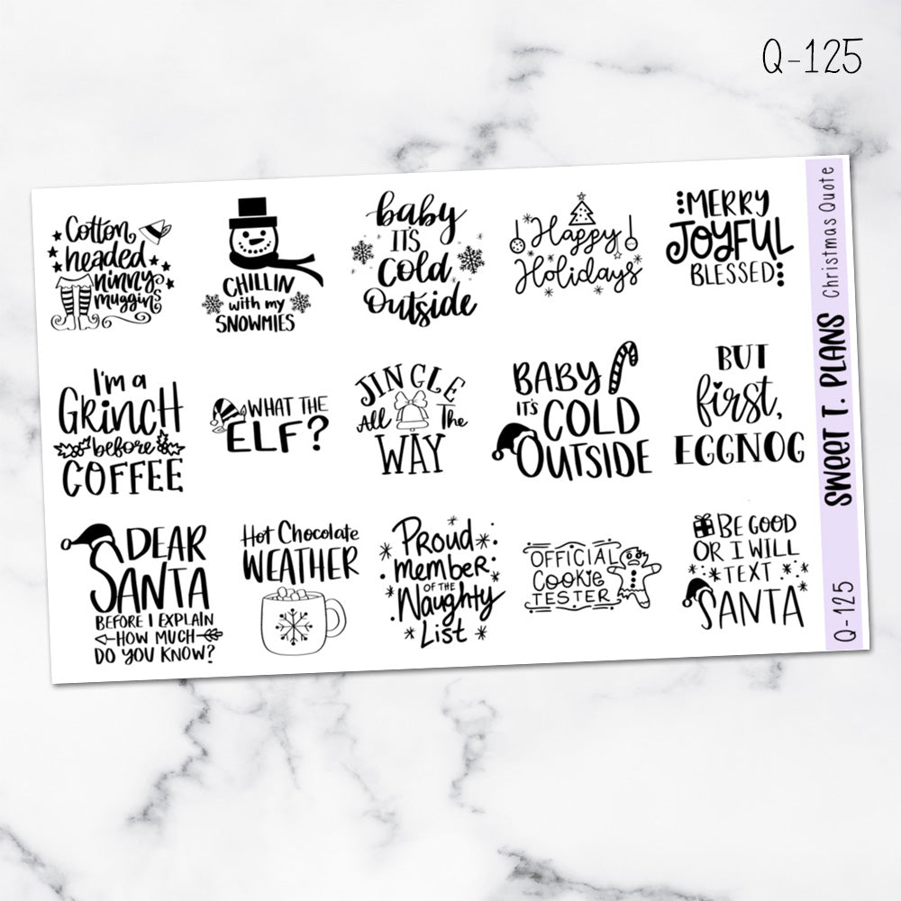 Christmas Quotes Planner Sticker Sheet (Q125)