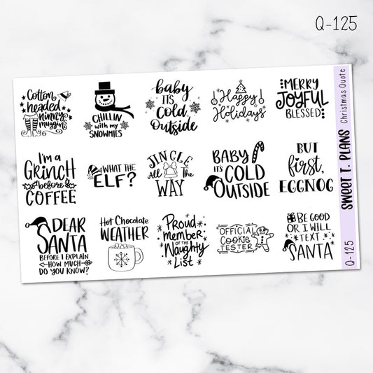 Christmas Quotes Planner Sticker Sheet (Q125)