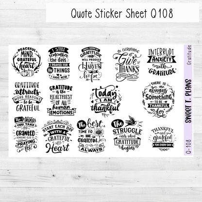 Gratitude Quotes Planner Sticker Sheet (Q108 Q109)