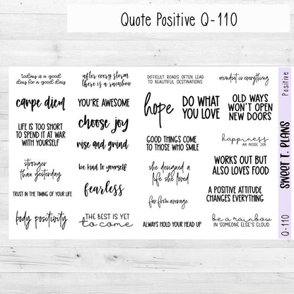 Positive Quotes Planner Sticker Sheet (Q110 Q111)