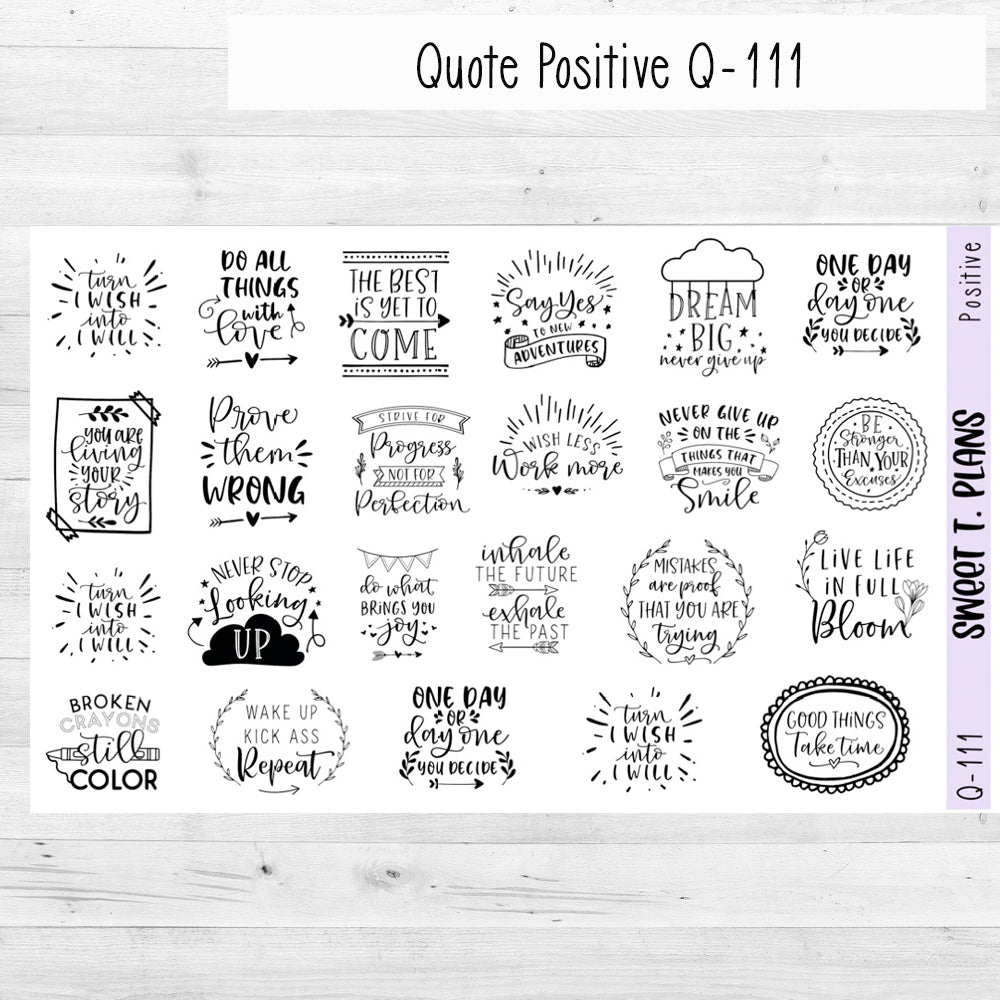 Positive Quotes Planner Sticker Sheet (Q110 Q111)