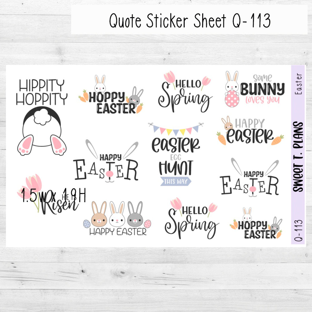Easter Quotes Planner Sticker Sheet (Q-113)