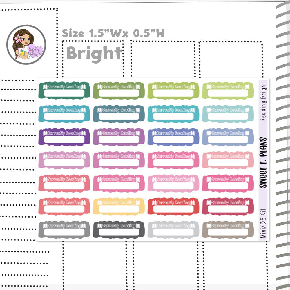 Currently Reading Planner Sticker Sheet