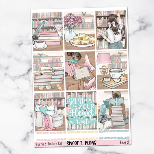 Read Your Heart Out  Weekly Sticker Kit Universal Vertical Planners