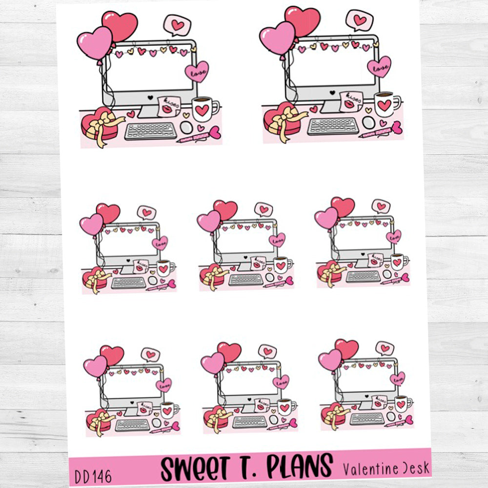 Valentine Desk  Planner Sticker Sheet (D146)