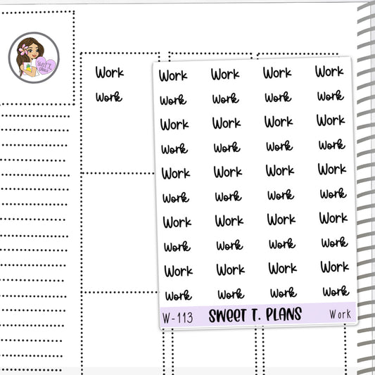 Work Word Stickers Planner Sticker Sheet (W-113)
