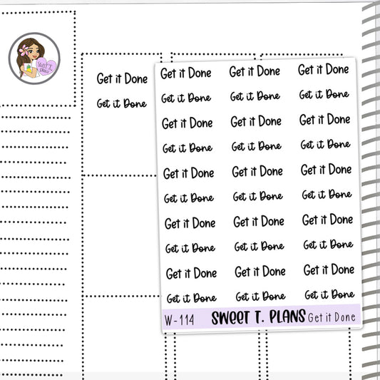 Get it Done Word Stickers Planner Sticker Sheet (W-114)