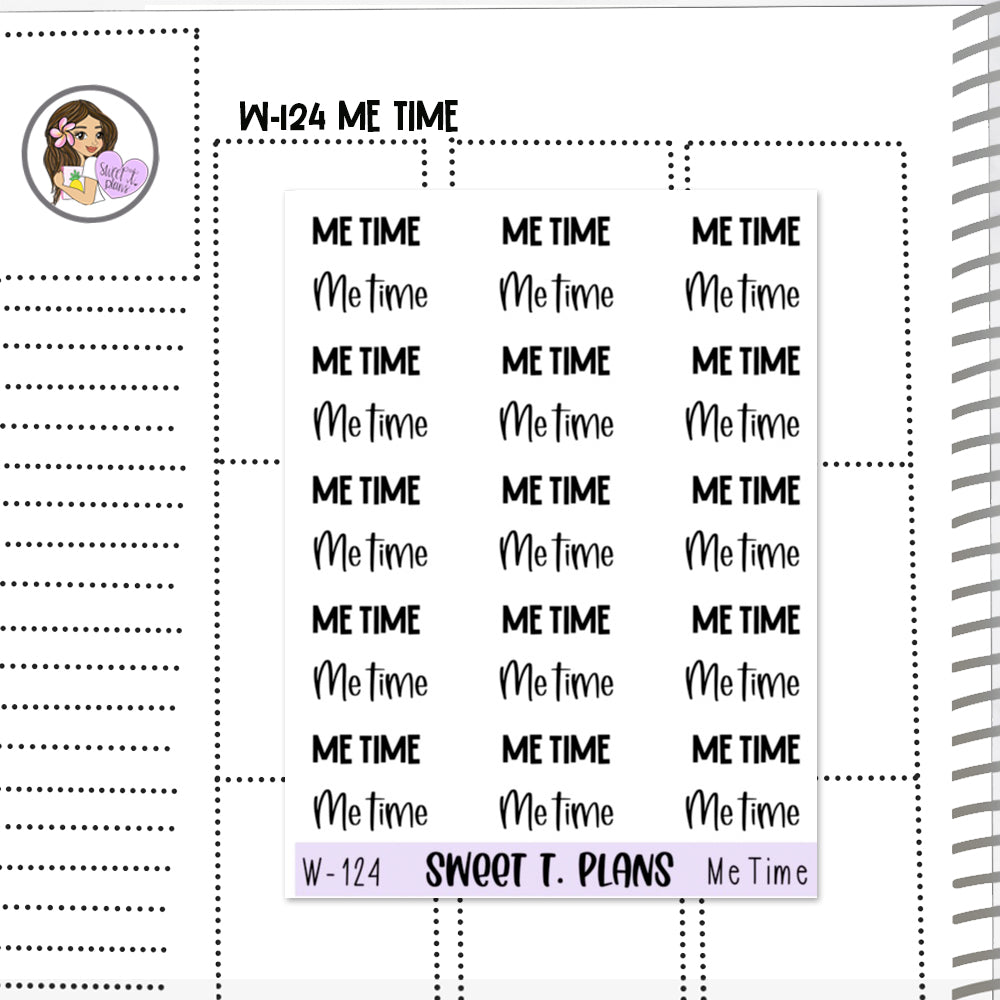 Me Time Word Planner Sticker Sheet (W124)