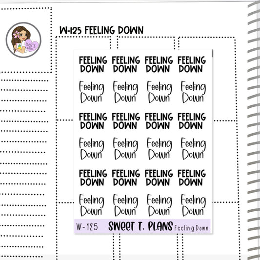 Feeling Down Word Planner Sticker Sheet (W125)