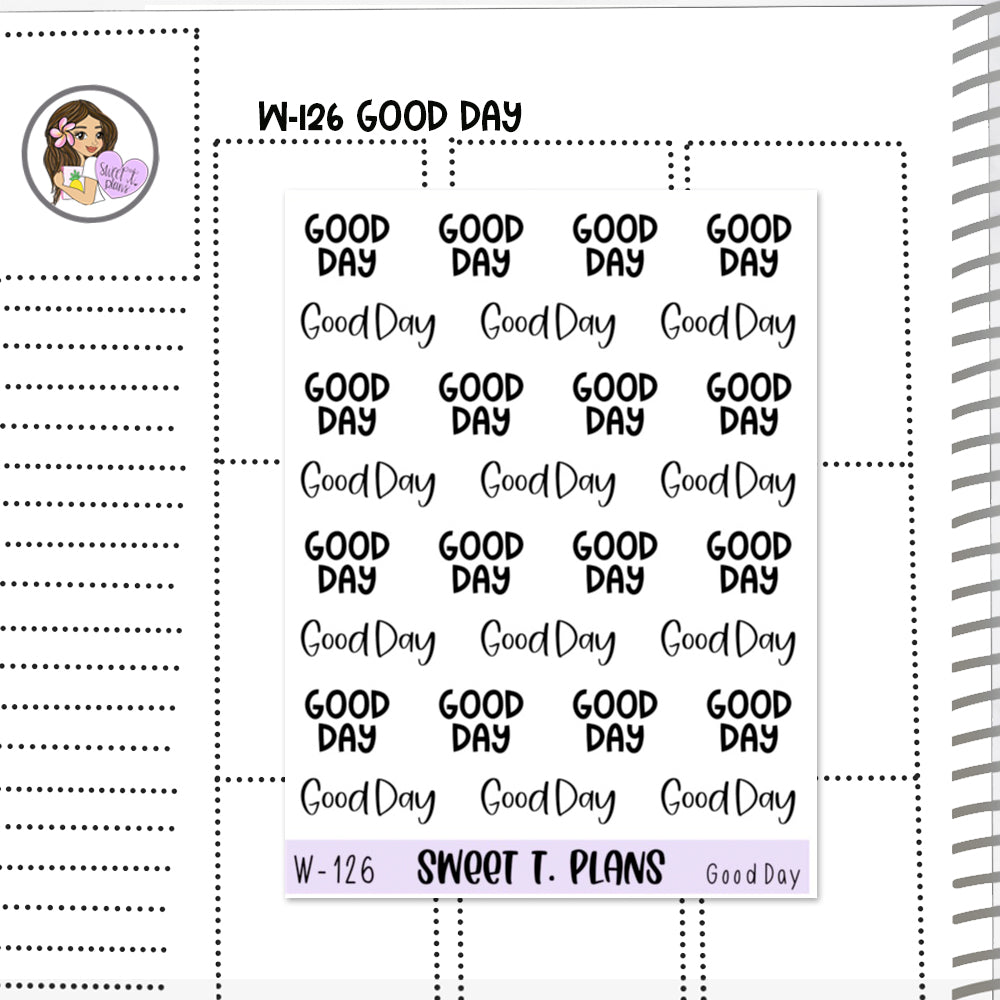 Good Day Word Planner Sticker Sheet (W126)