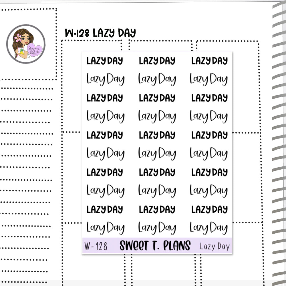 Lazy Day Word Planner Sticker Sheet (W128)
