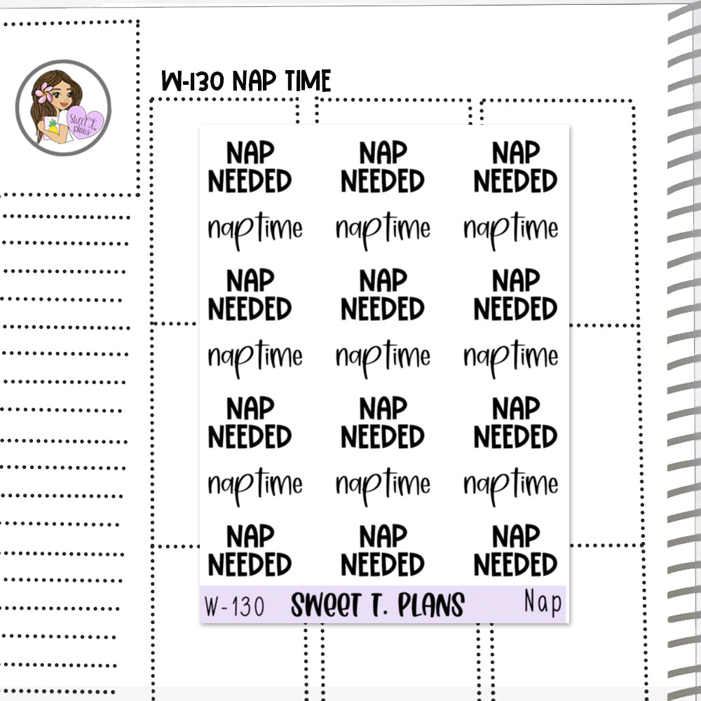 Nap Time Word Planner Sticker Sheet (W130)