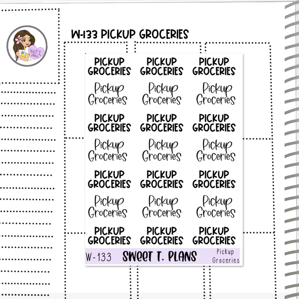 Pickup Groceries Word Planner Sticker Sheet (W133)