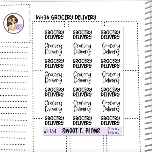 Grocery Delivery Word Planner Sticker Sheet (W134)