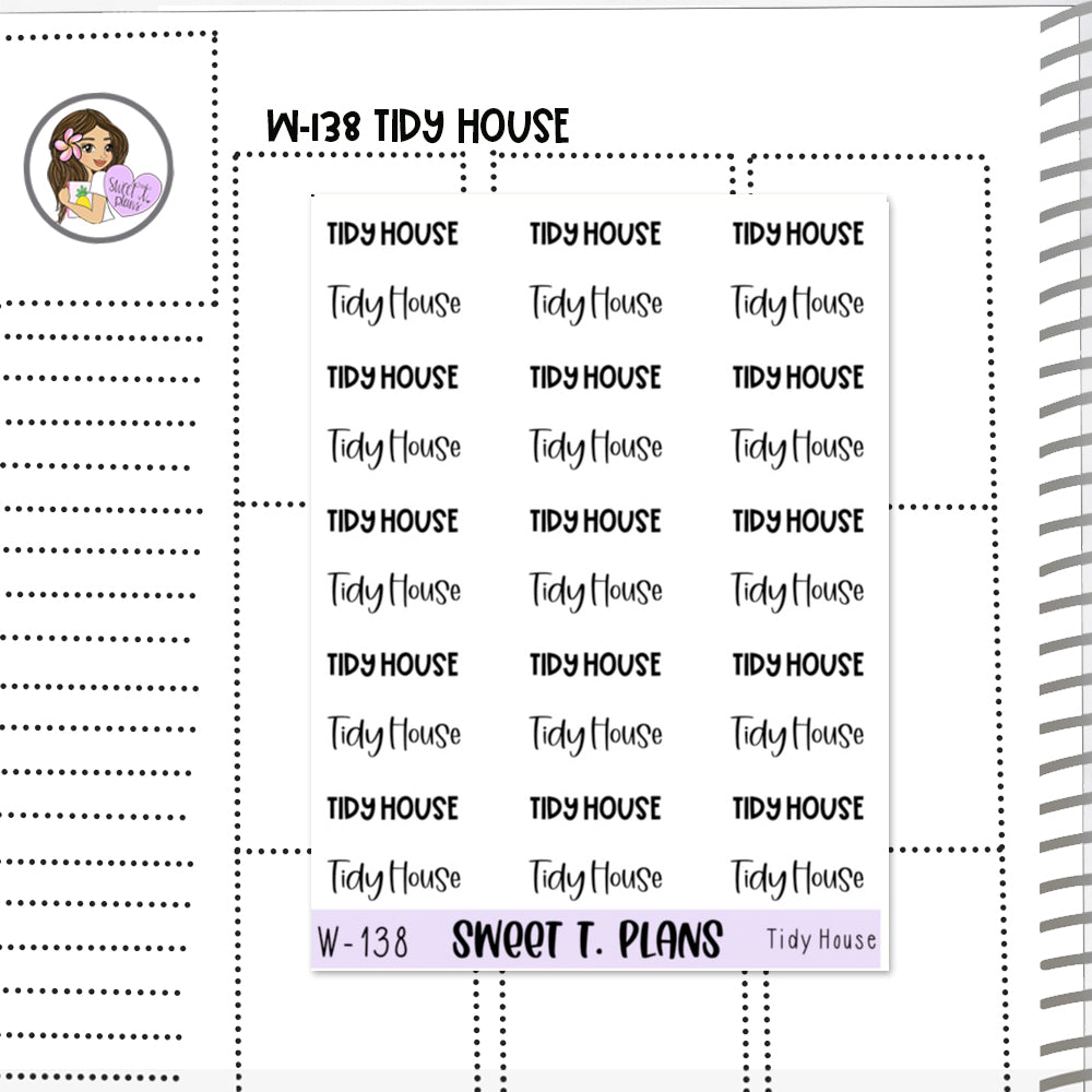 Tidy House Word Planner Sticker Sheet (W138)