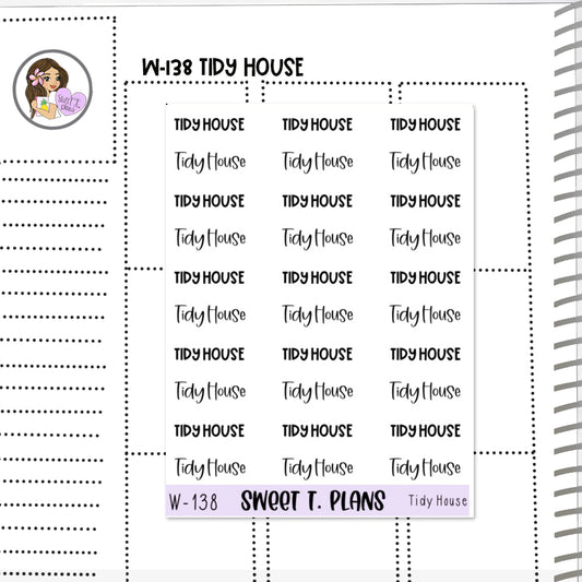 Tidy House Word Planner Sticker Sheet (W138)