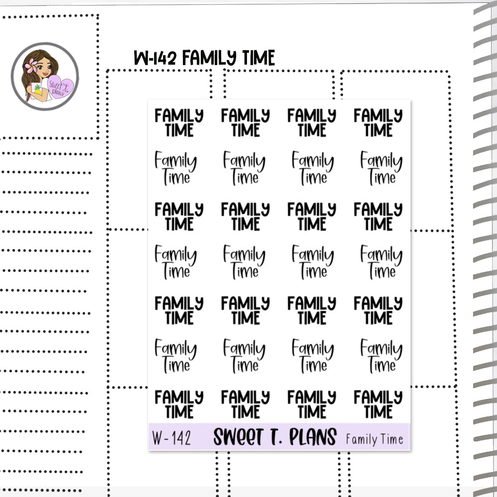 Family Time Word Planner Sticker Sheet (W142)