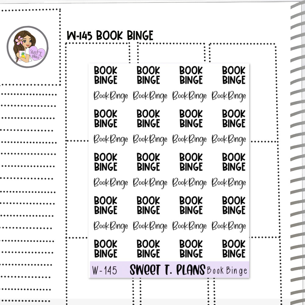 Book Binge Word Planner Sticker Sheet (W145)
