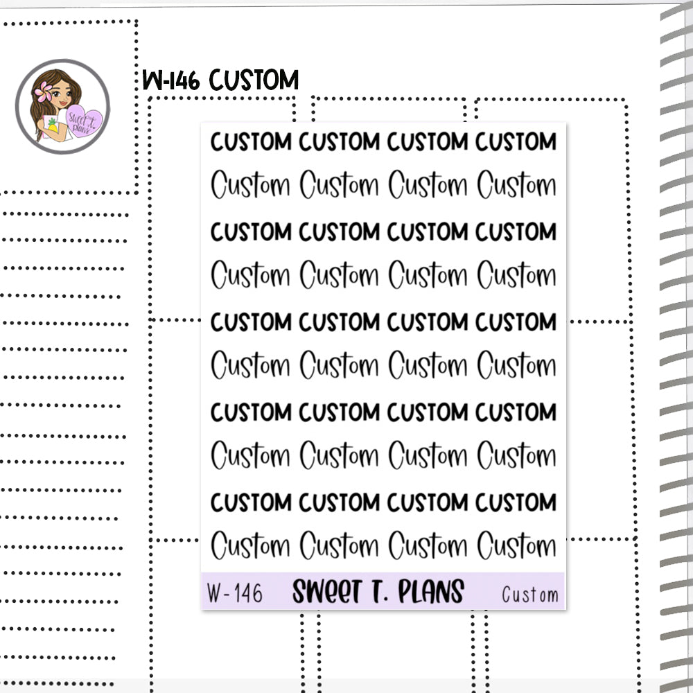 Custom Word Planner Sticker Sheet (W146)