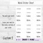 Custom Word Set 2 Planner Sticker Sheet