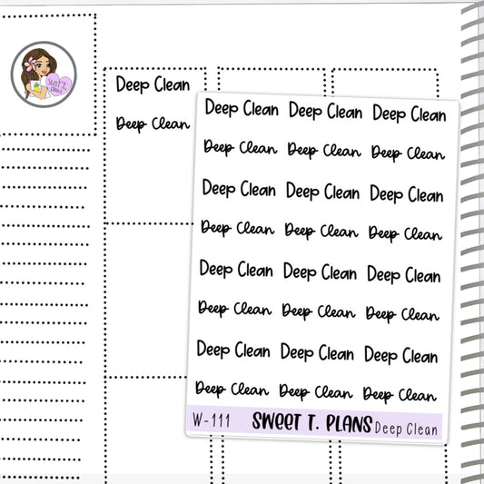 Deep Clean Word Stickers Planner Sticker Sheet (W-111)