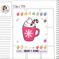 Hot Peppermint Chocolate Cocoa Doodles Planner Sticker Sheet (D 286)