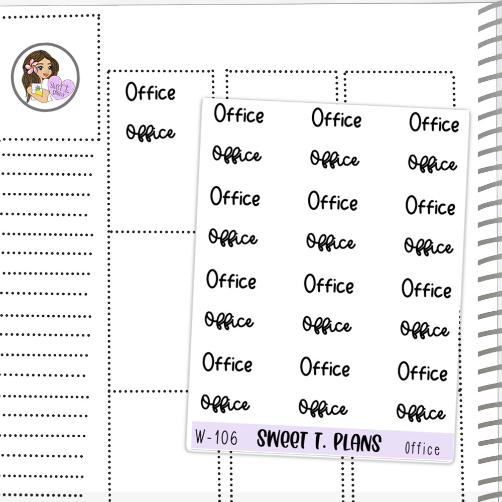 Office Word Stickers Planner Sticker Sheet (W-106)